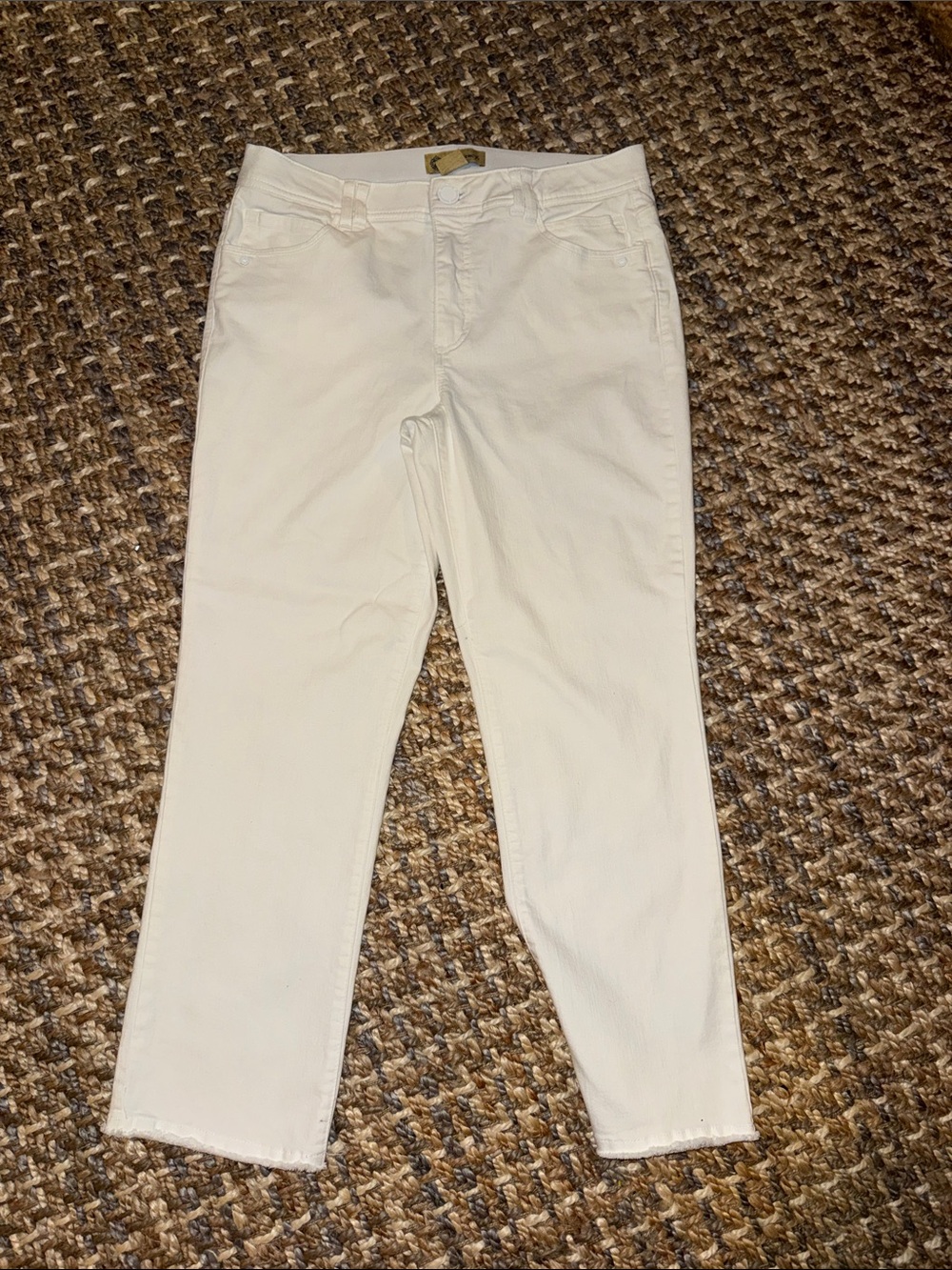 Democracy White Straight-Leg High-Rise Jeans